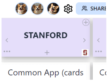 Close up of Korgi board with three corgi avatars